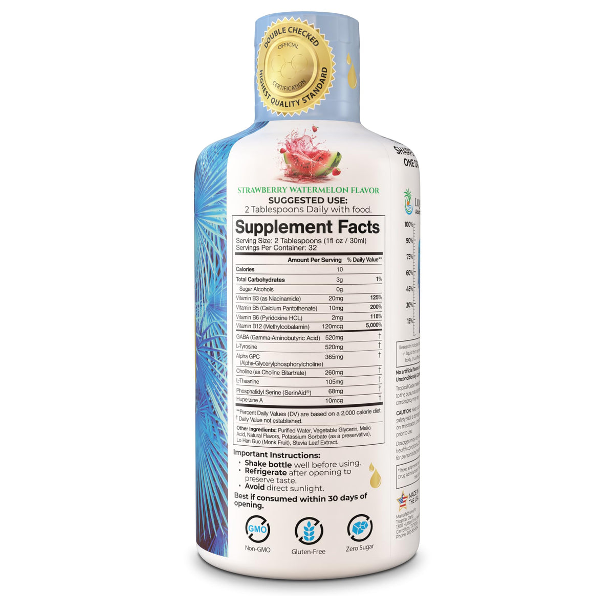 Tropical Oasis Brain Power Liquid Nootropic - 32 Fl Oz - image 2