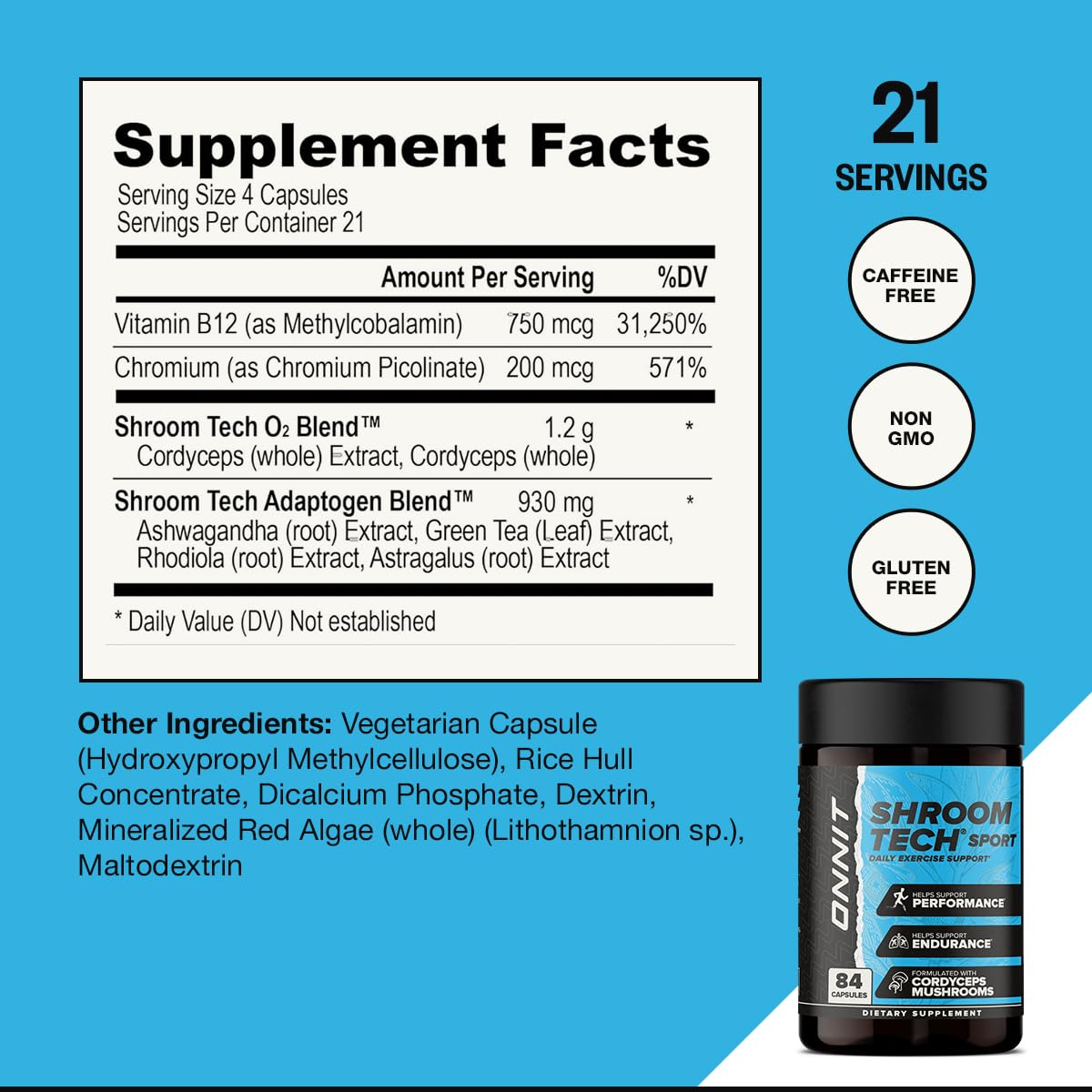 ONNIT Shroom Tech Sport Pre-Workout Capsules