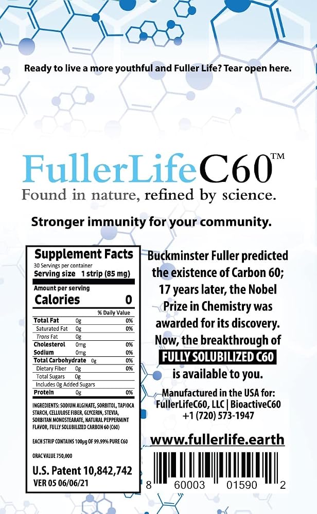 FullerLifeC60 Carbon 60 Antioxidant Dissolvable Strips - 30 Count - image 3