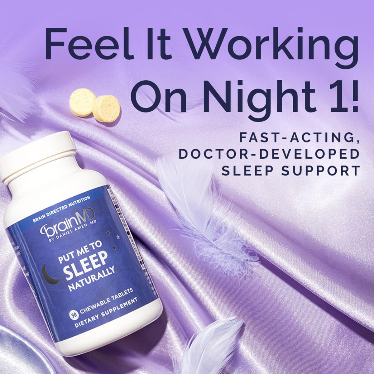 BrainMD Put Me to Sleep Naturally Sleep Support - 90 Tablets - image 2