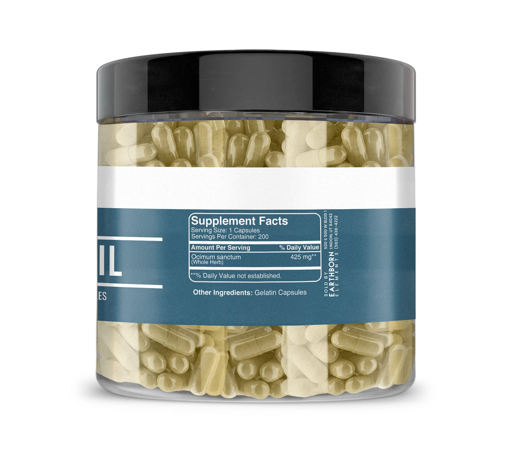 Earthborn Elements Holy Basil 200 Capsules, Pure & Undiluted - image 4