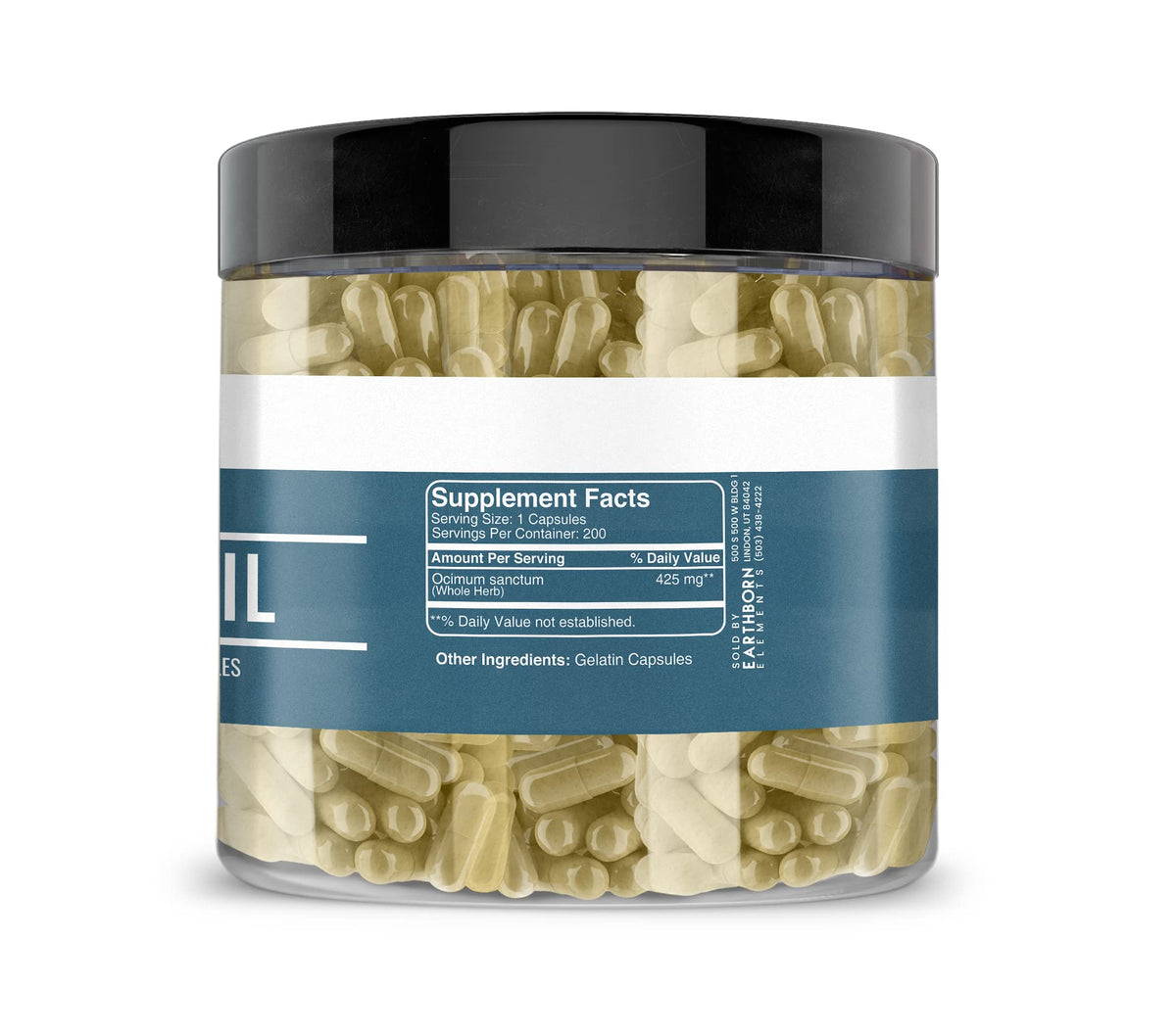 Earthborn Elements Holy Basil 200 Capsules, Pure & Undiluted - image 4