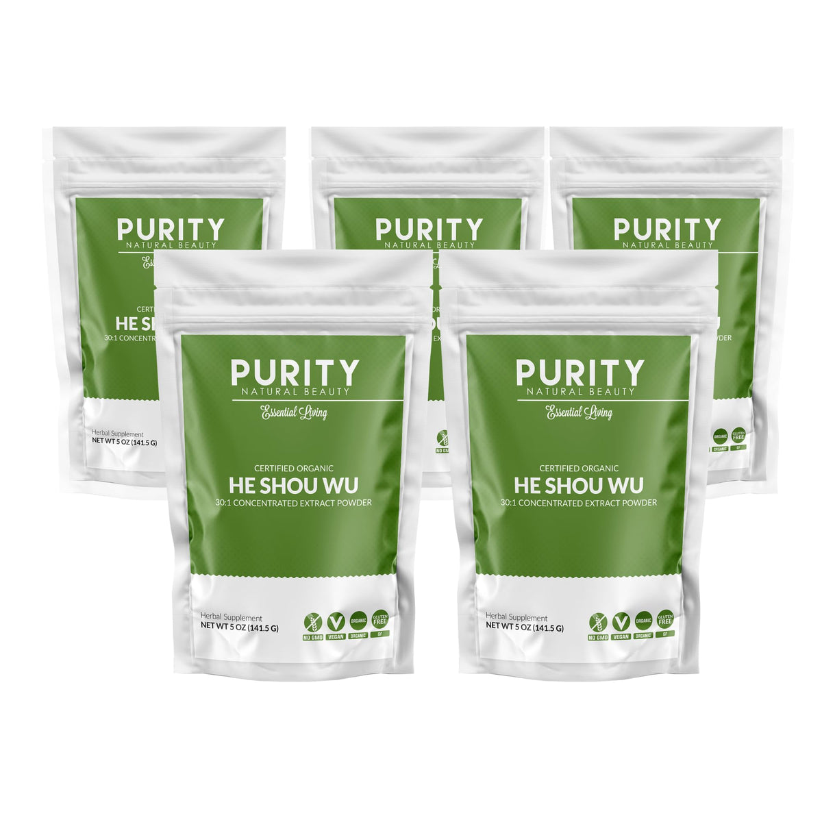 Purity Natural Beauty Certified Organic He Shou Wu - Large 5oz Bag