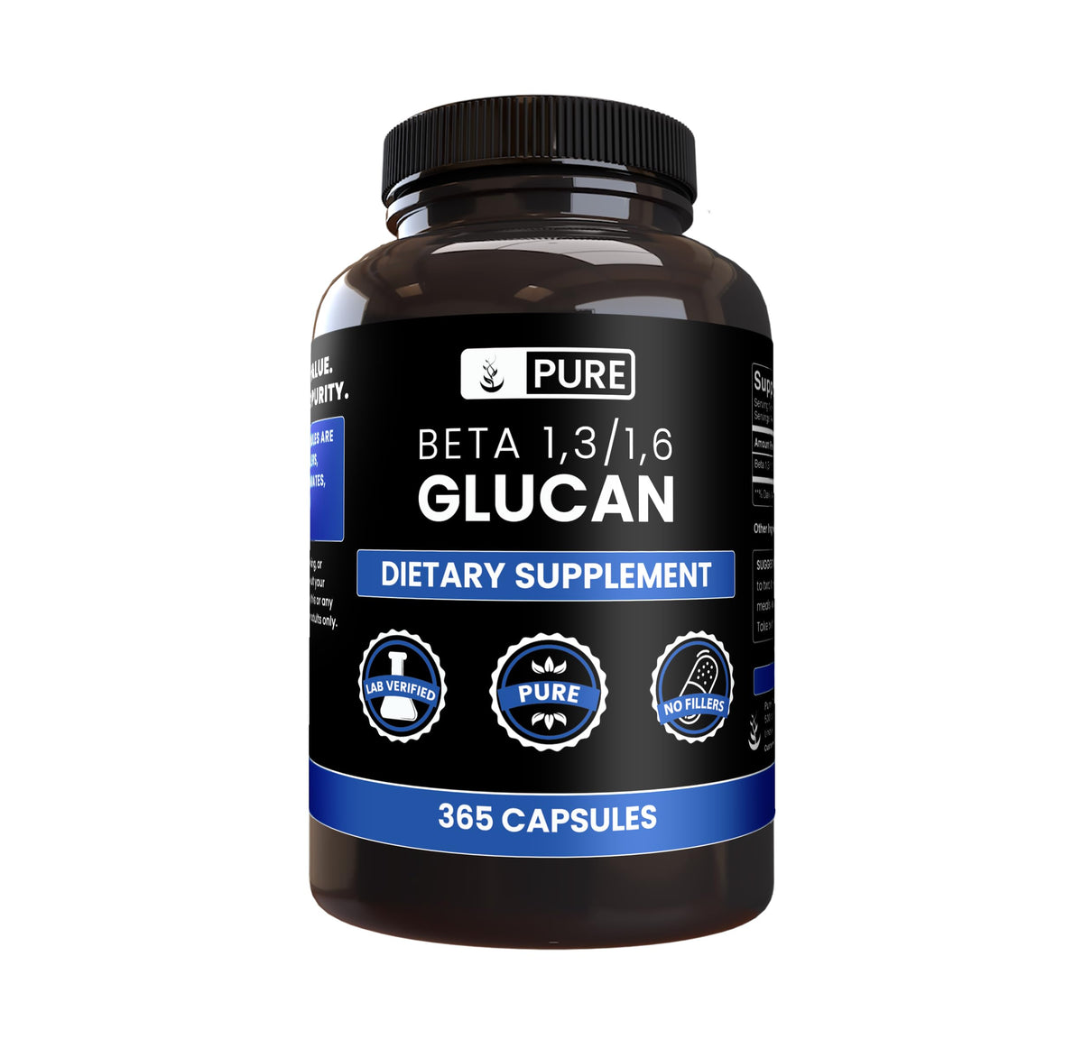 PURE ORIGINAL INGREDIENTS Beta Glucan 1,3/1,6 - 365 Capsules