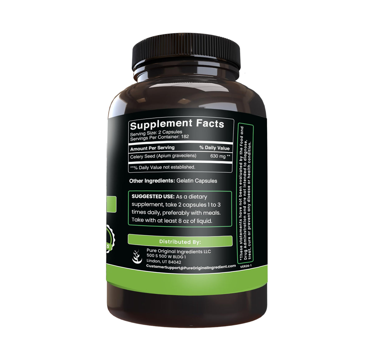 Pure Original Ingredients Celery Seed No Magnesium Or Rice Fillers