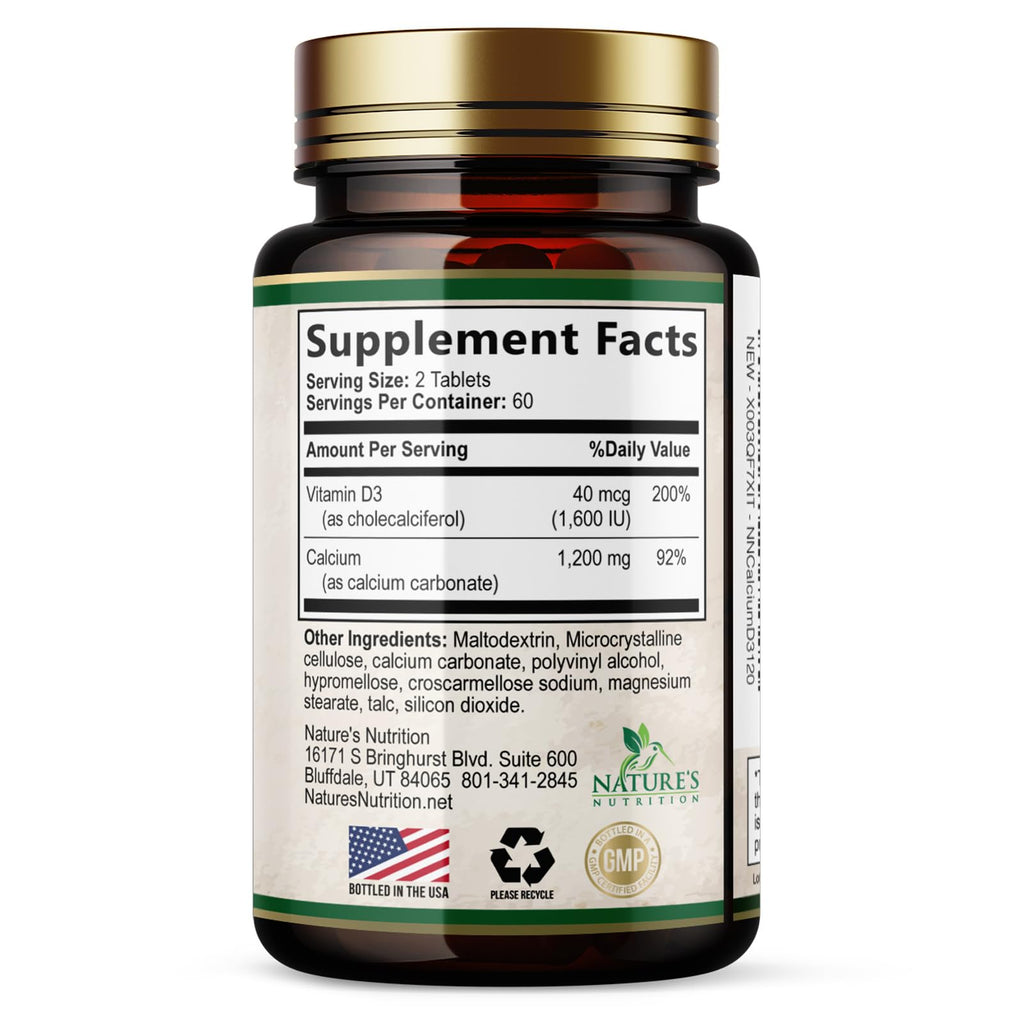 Nature's Nutrition Calcium 1200 mg Per Serving with Vitamin D3 - Bone