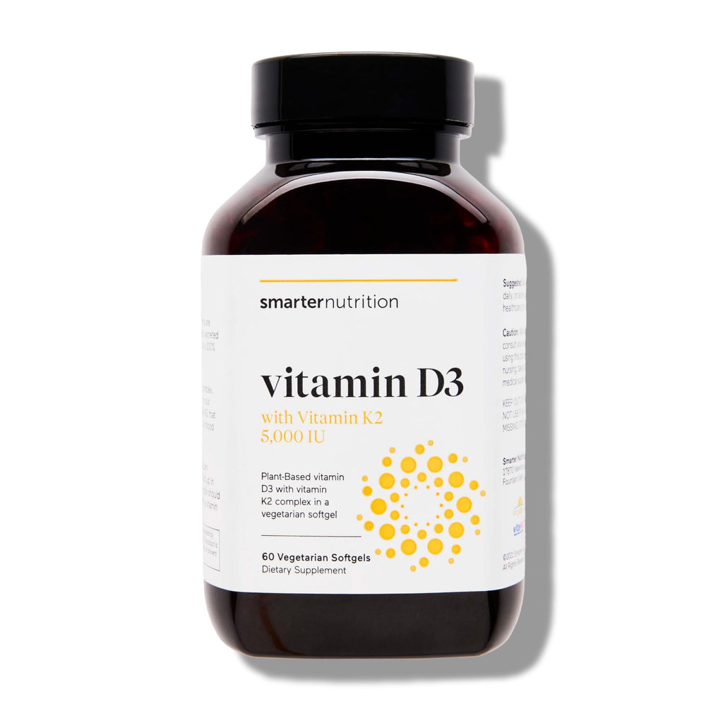 SMARTERNUTRITION Vegan Vitamin D3 5000 IU + K2 1100 mcg - 60 Softgels
