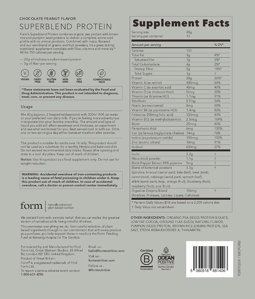 Form Superblend Protein - Vegan Protein Powder with Superfoods
