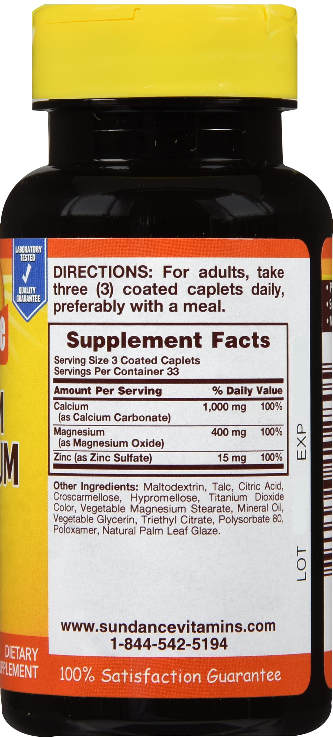 Sundance Calcium 600 mg + Vitamin D3 800 IU - 200 Caplets - image 2
