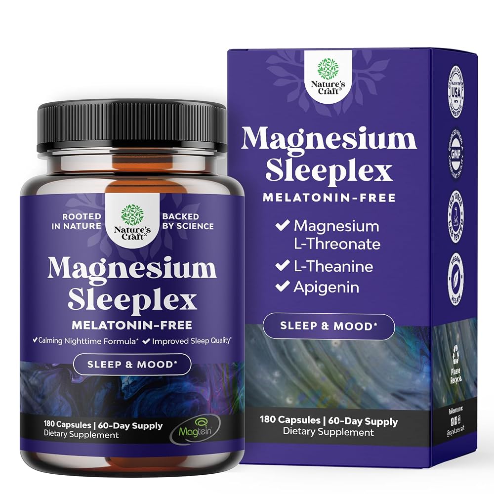 Natures Craft Magnesium L-Threonate Complex for Sleep - 180 Capsules