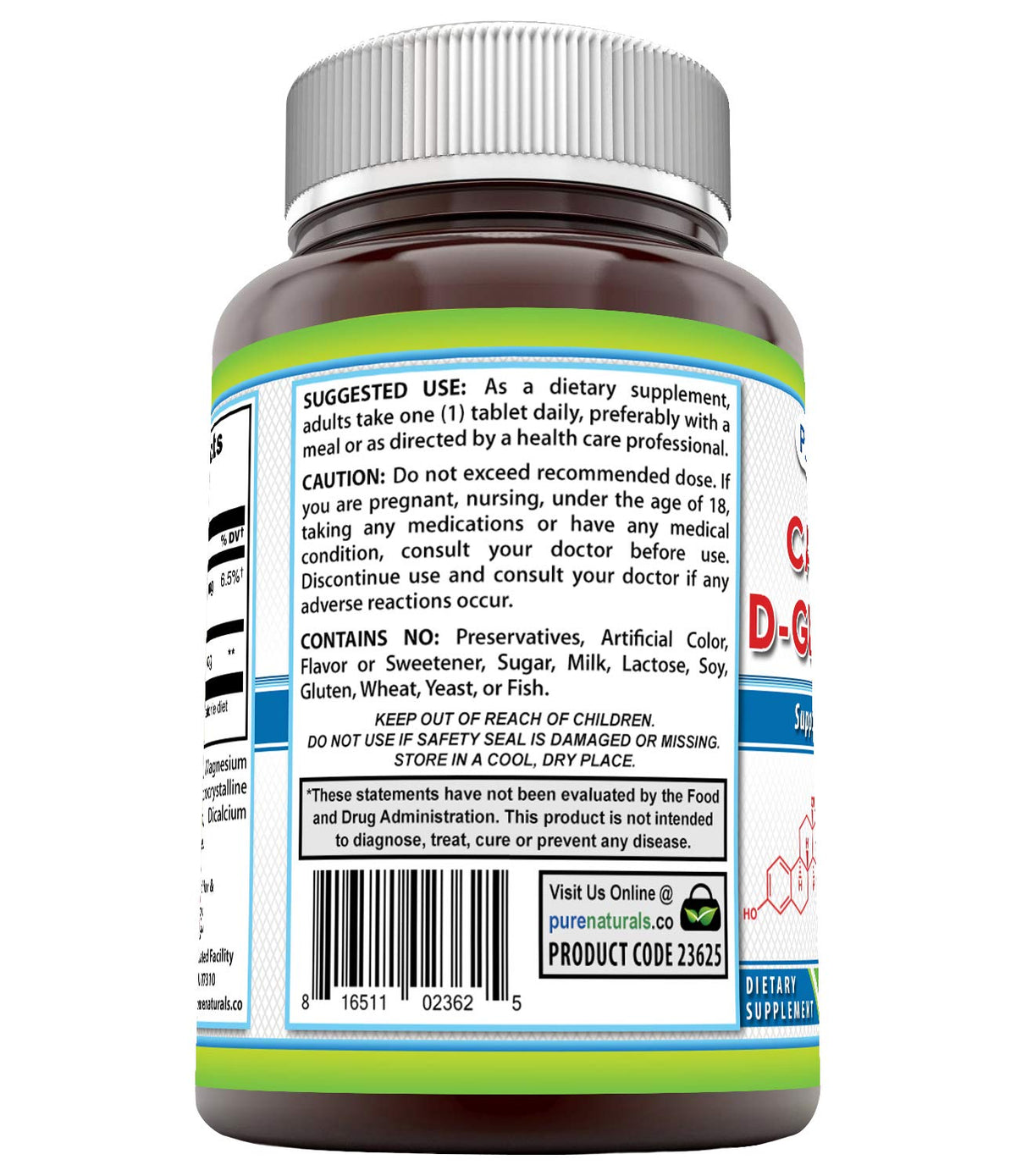 Pure Naturals Calcium D-Glucarate 500 mg - 120 Tablets - image 3