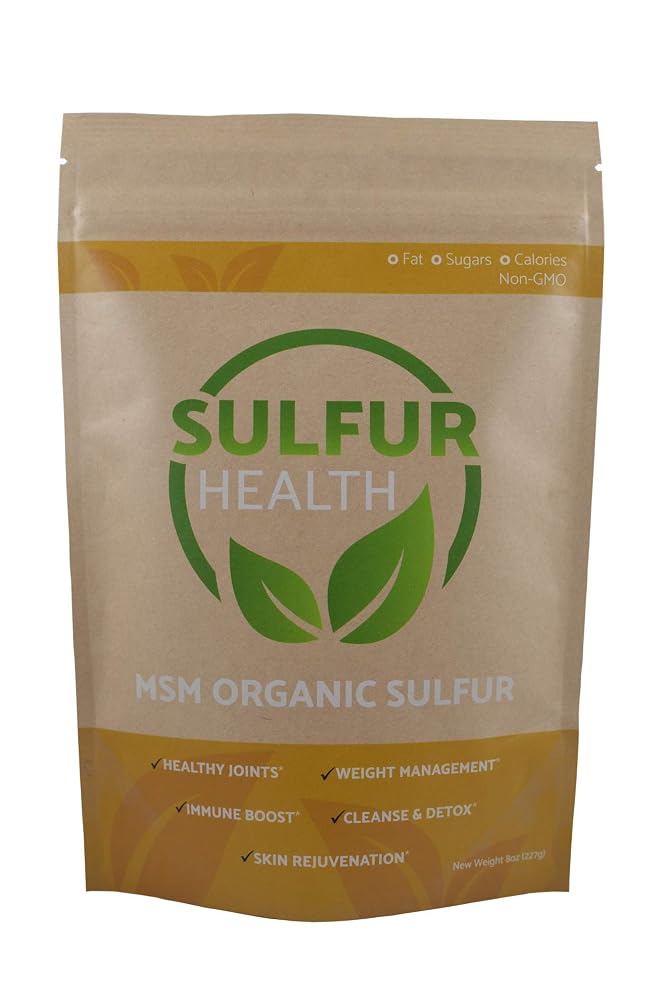Sulfur Health MSM Organic Sulfur Powder 99.9% Pure - 1 Pound