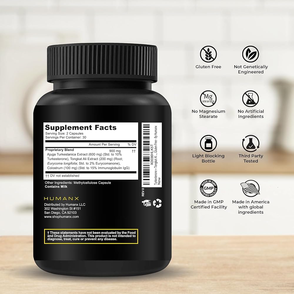 HUMANX Turkesterone & Tongkat Ali 900mg Capsules - 60 Count - image 2