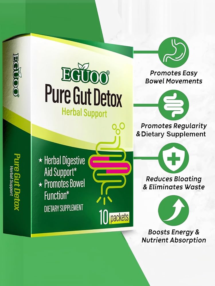 EGUOO Pure Gut Detox Powder Digestive Support - 10 Packets - image 2