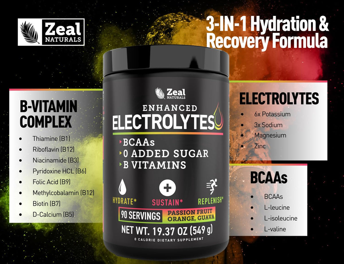 Zeal Naturals Electrolyte Powder - 90 Servings