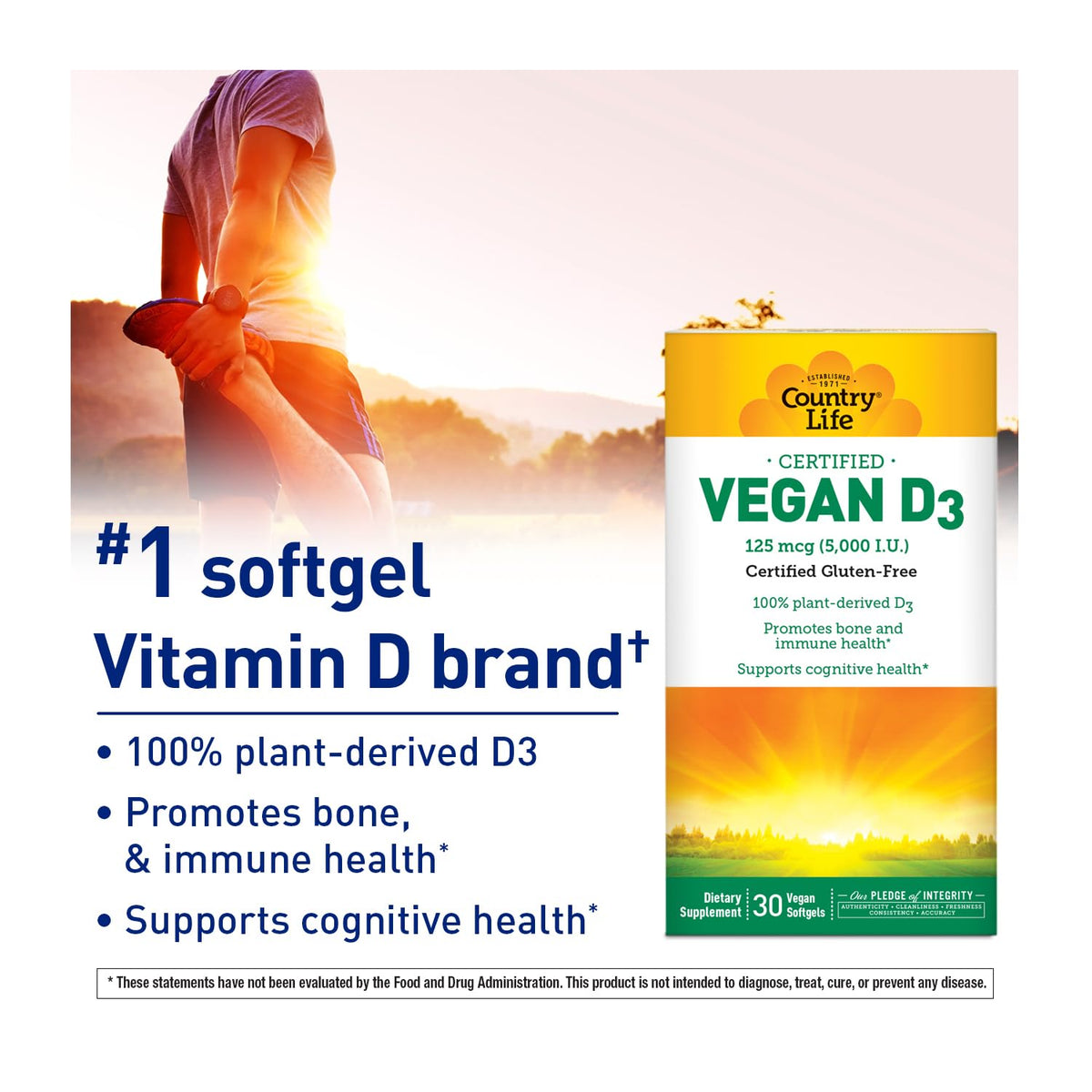 Country Life Vitamin D3 5000 IU Vegan - 30 Softgels - image 2