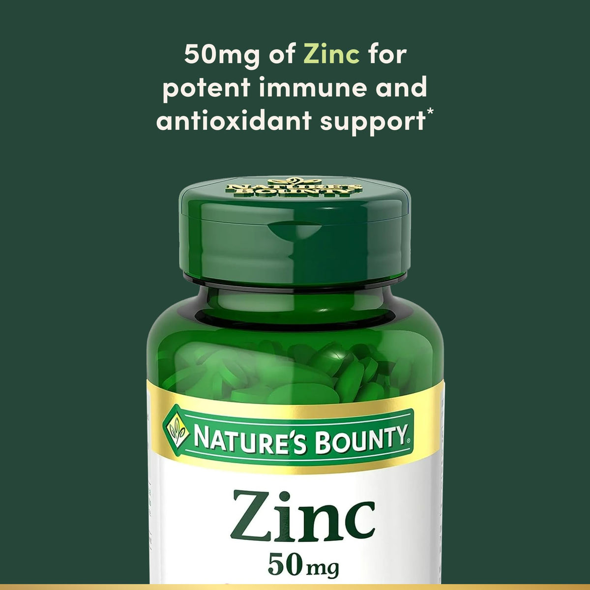 Nature's Bounty Zinc 50mg - 250 Caplets - image 3