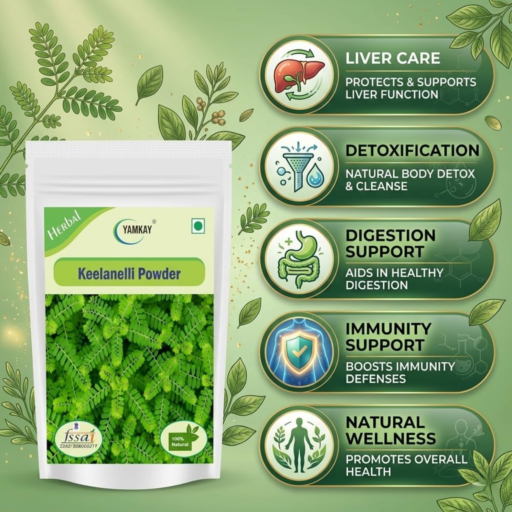 YAMKAY Keelanelli Powder Organic 100% Phyllanthus Niruri - 1500 GM - image 5