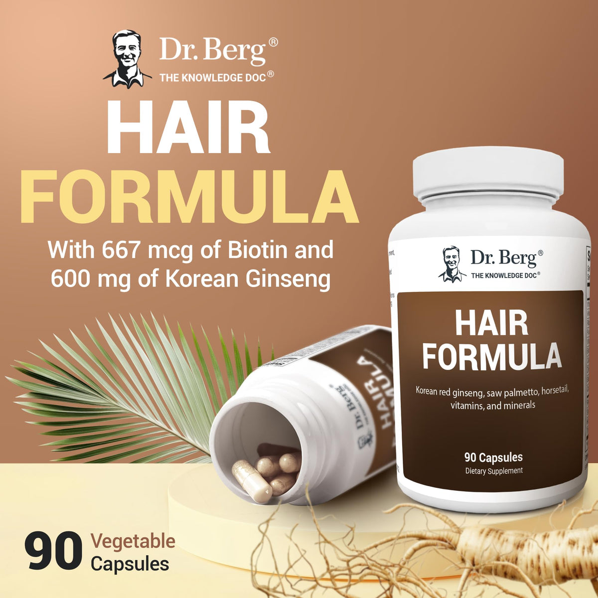 Dr. Berg Hair, Skin & Nails with Biotin - 90 Capsules - image 4