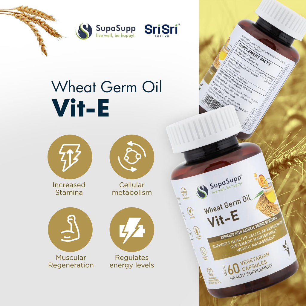 Sri Sri TATTVA Vit-E Wheat Germ Oil 500mg - 60 Capsules - image 4