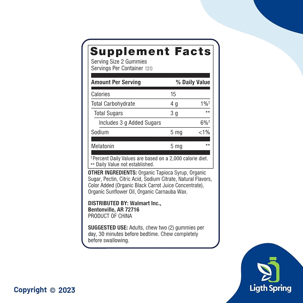 LightSpring Melatonin 5mg Sleep Support Gummies - 120 Count - image 2