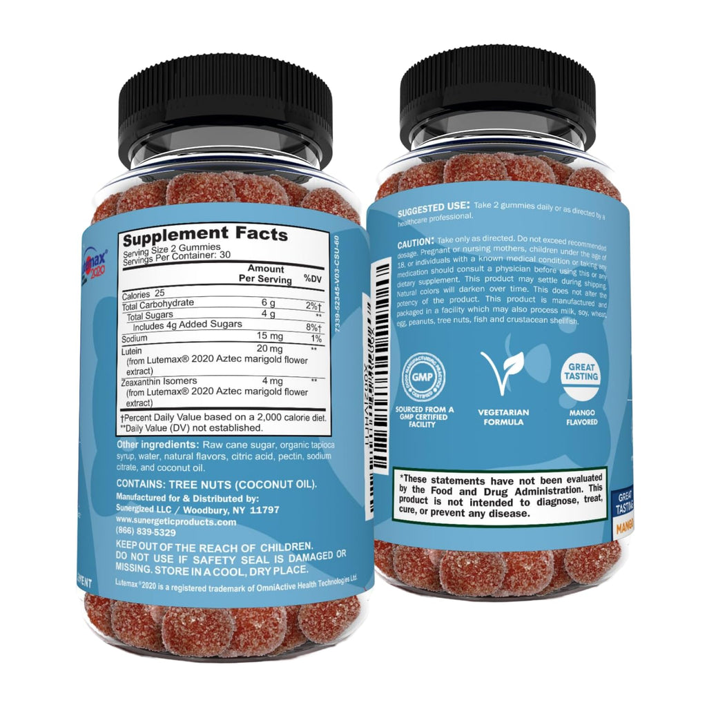 Sunergetic Premium Eye Support Gummies - Lutein with Zeaxanthin