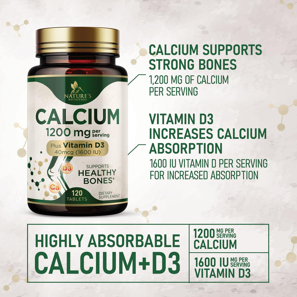 Nature's Nutrition Calcium 1200 mg Per Serving with Vitamin D3 - Bone