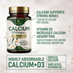 Nature's Nutrition Calcium 1200 mg Per Serving with Vitamin D3 - Bone