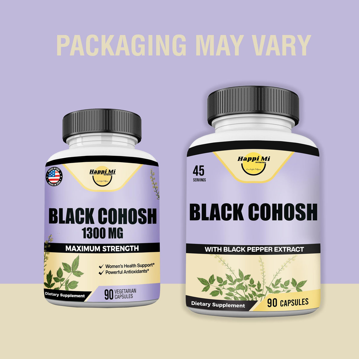 Happi Mi Nutrition Black Cohosh 1300 mg - 90 Vegan Capsules - image 2