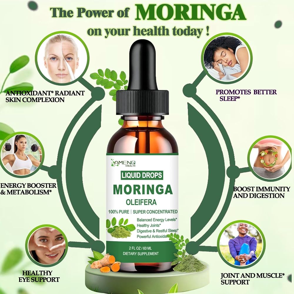 AMENQ hHEALTH Moringa Turmeric Liquid Drops - 2 Fl Oz - image 4