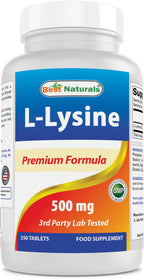 Best Naturals L-Lysine 500 mg 250 Tablets