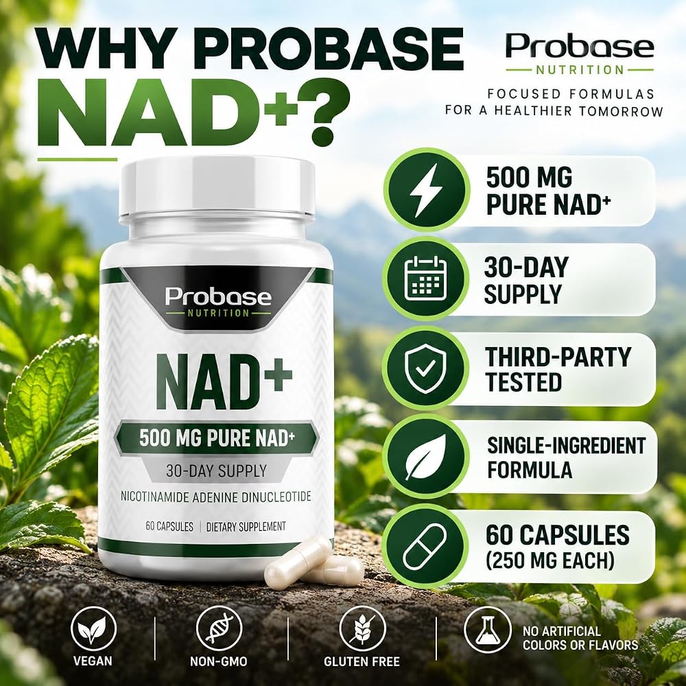 Probase Nutrition NAD Supplement 500mg - 60 Capsules - image 2