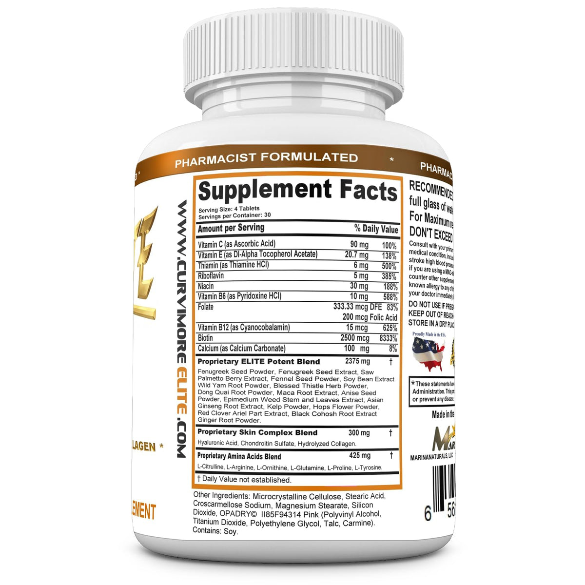 MARINANATURALS CURVIMORE Elite Natural Enhancement - 120 Tablets - image 5