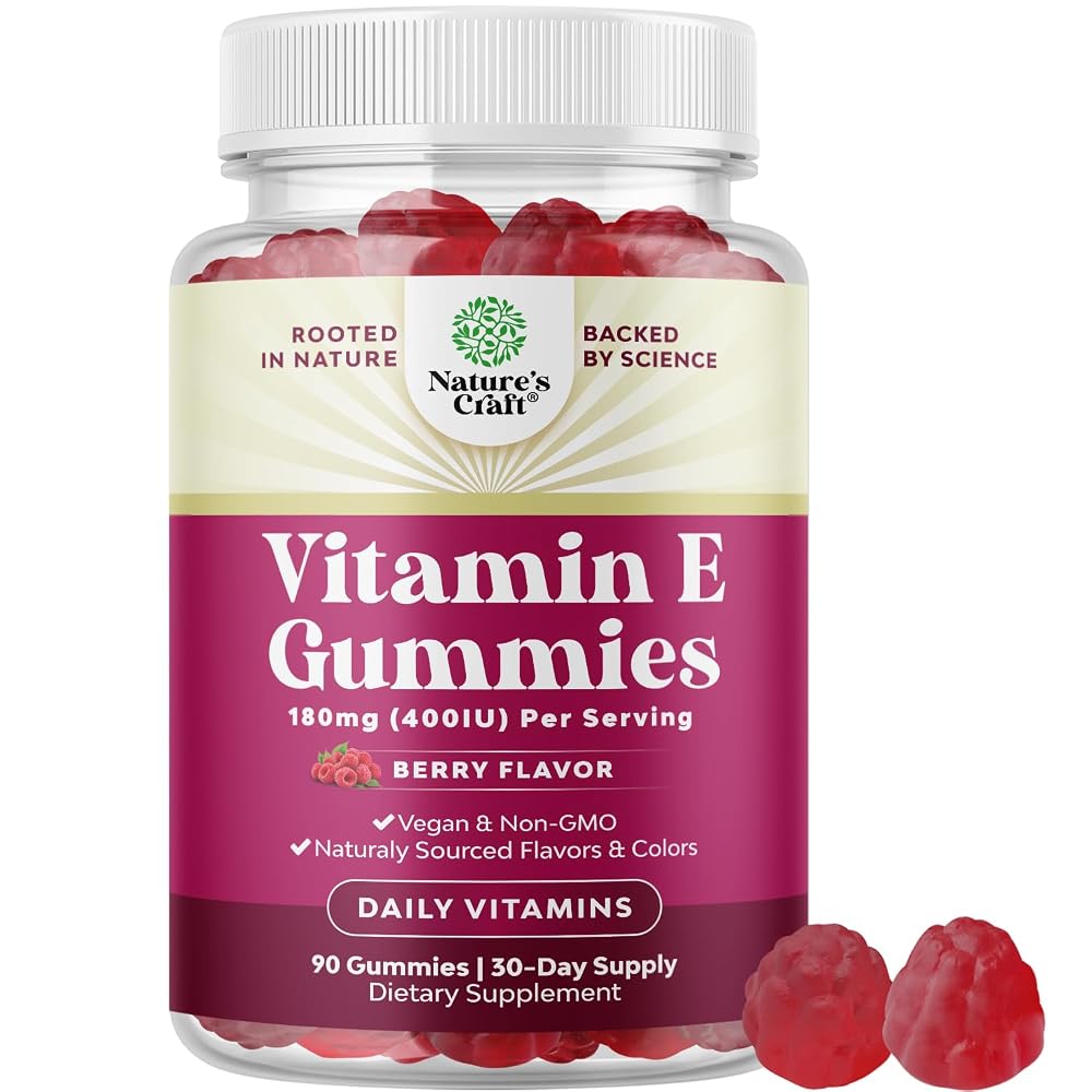 Natures Craft Vitamin E Gummies for Skin Care - 90 Count