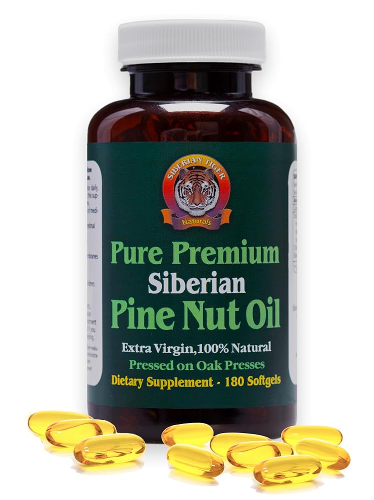 Siberian Tiger Naturals Siberian Pine Nut Oil Capsules - 180 Softgels