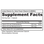 LIVELY VITAMIN CO. Solar Power Vitamin D3 - Patented Vitamin K - MK7