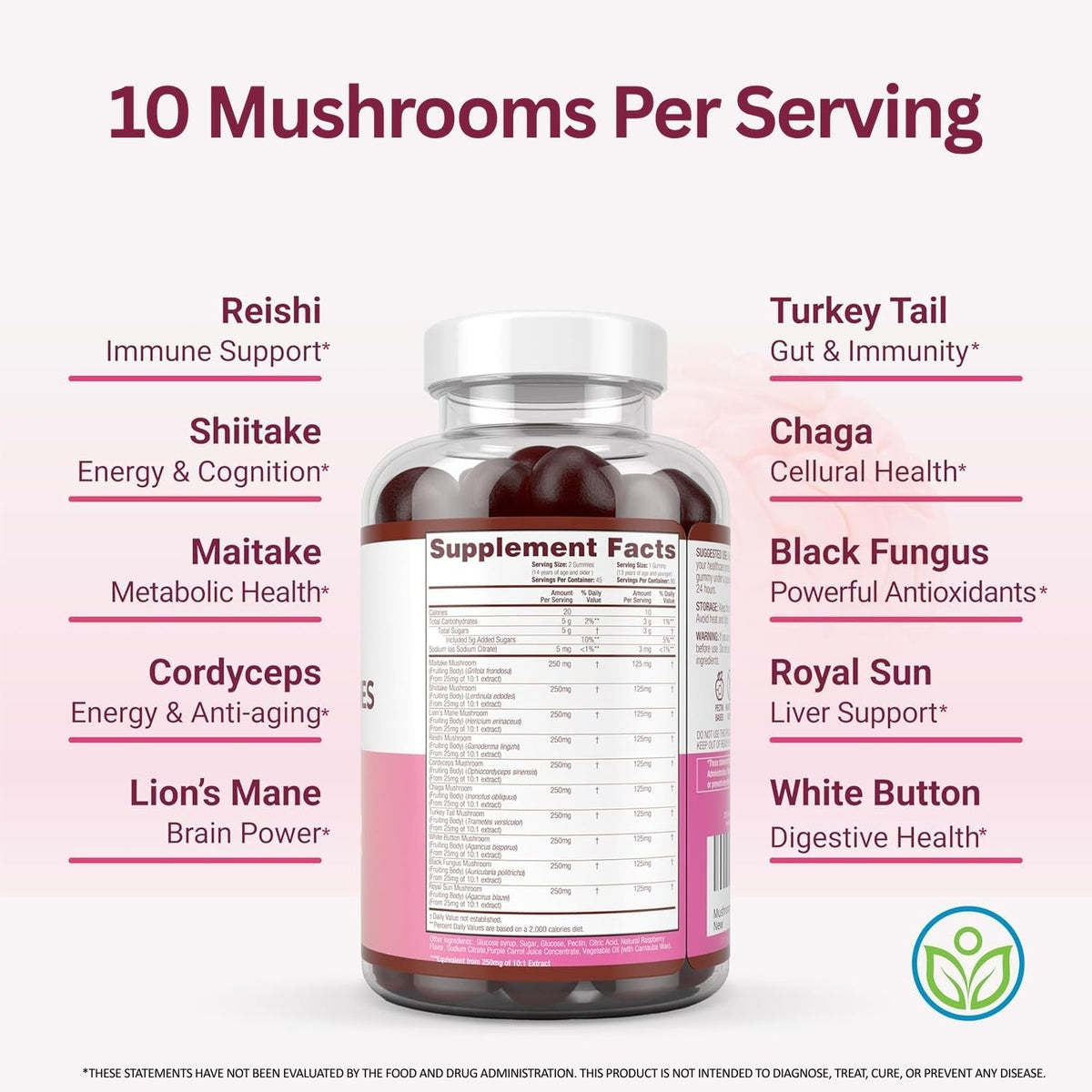 Purify Life Mushroom Gummies 10-Plex for Focus & Clarity - 90 Gummies - image 5