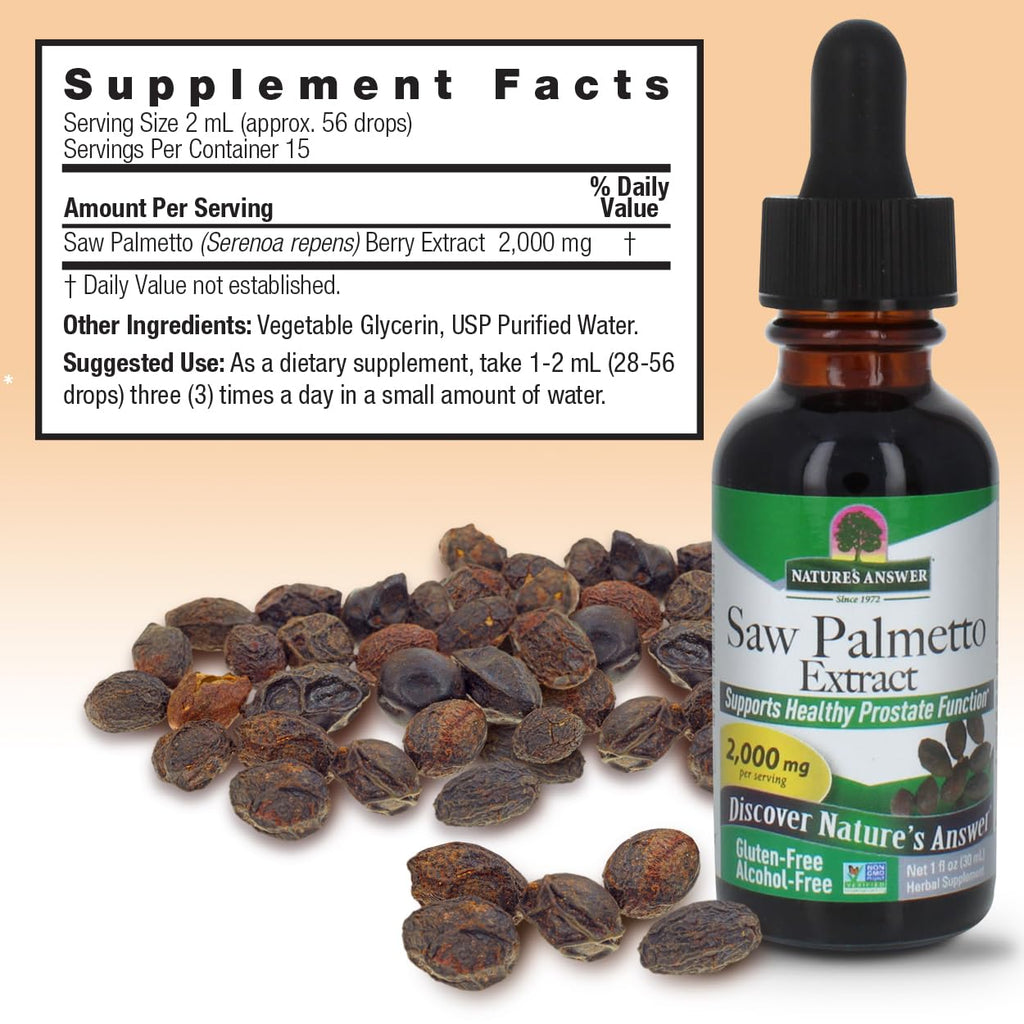 Nature's Answer Saw Palmetto Extract Prostate Health - 1 Fl Oz - image 3