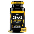 JYM D3 + K2 Supplement 5000 IU Vitamin D3 - 60 Vegetarian Capsules