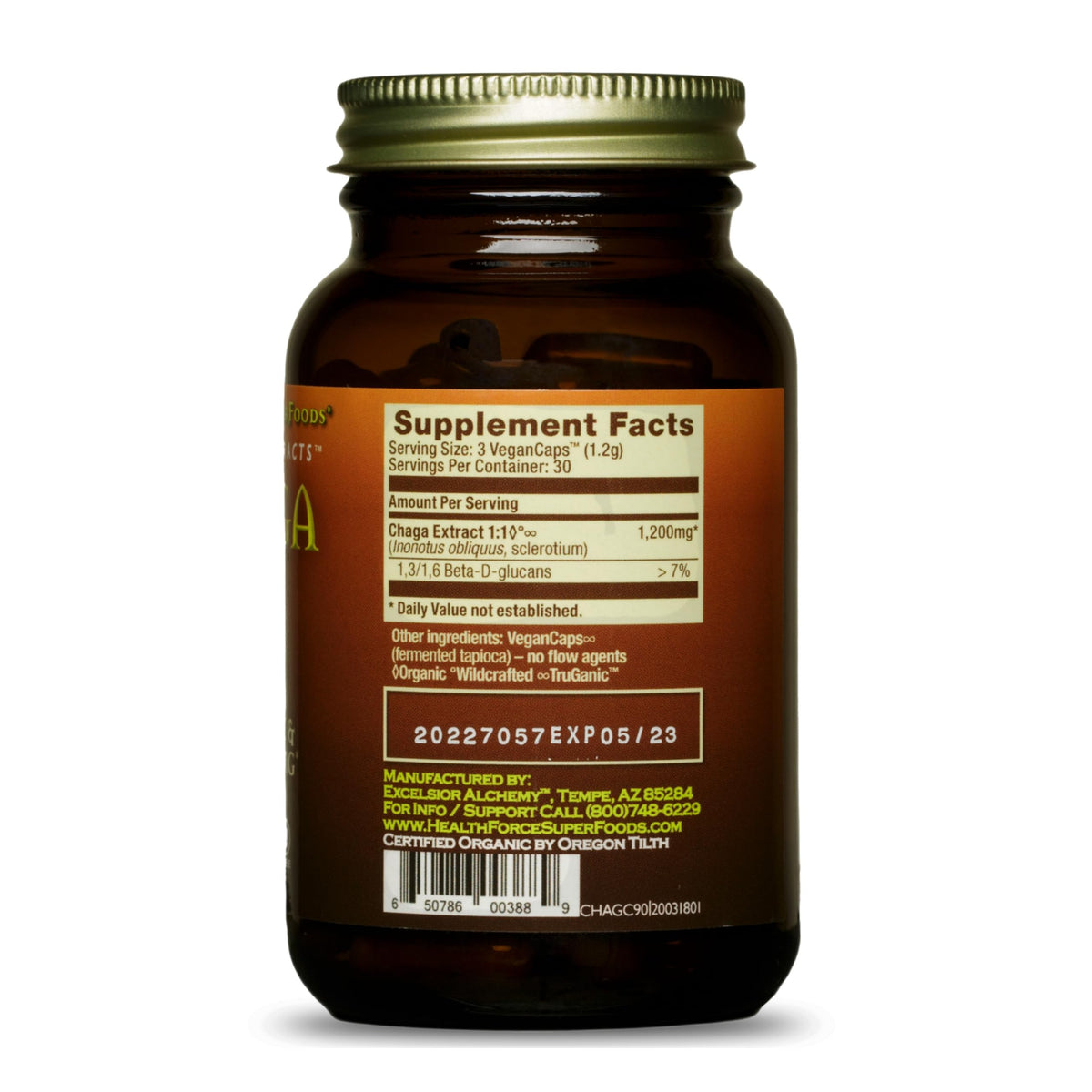 HEALTHFORCE SUPERFOODS Integrity Extracts Chaga - 90 Capsules - image 2