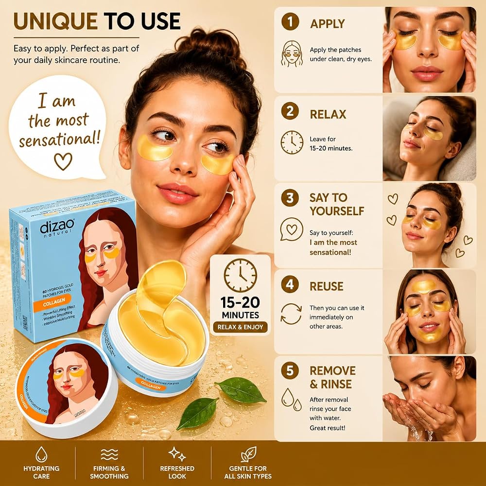 Dizao Collagen Under Eye Patches, Firming & Smoothing - 60 Patches - image 5