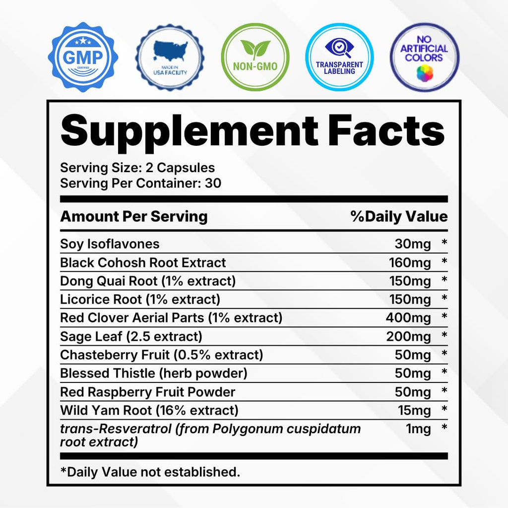 Qivaro Female Hormone Supplement Menopause Support - 60 Capsules - image 6