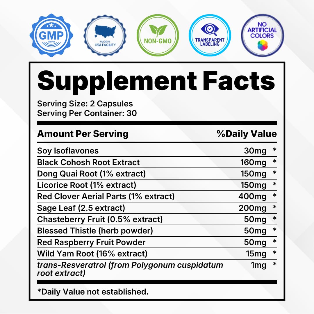 Qivaro Female Hormone Supplement Menopause Support - 60 Capsules - image 6