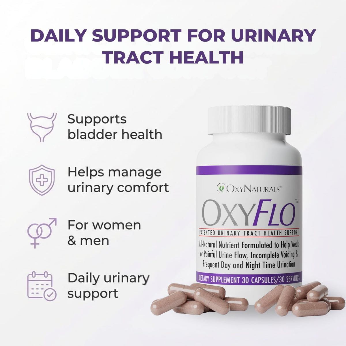 OxyNaturals OxyFlo Bladder Support Supplement - 30 Capsules - image 4