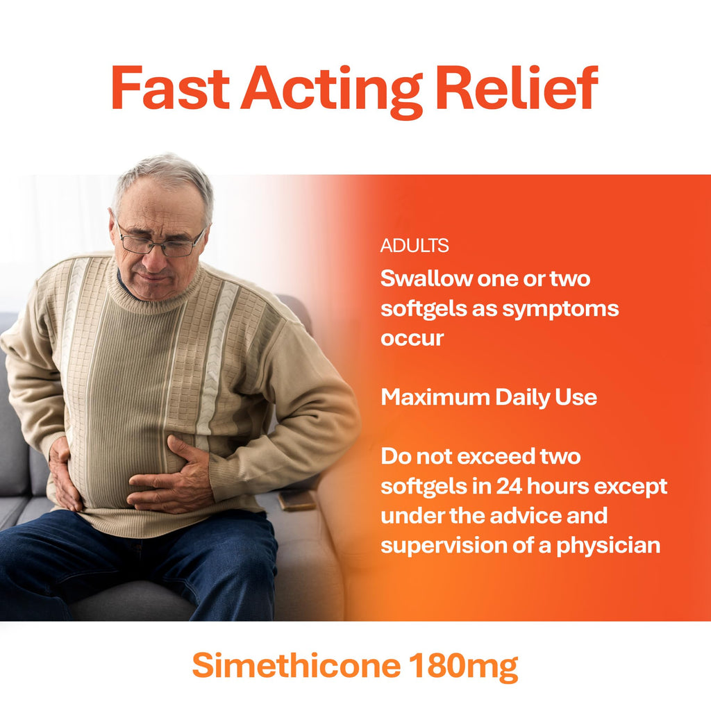 Rugby Ultra Strength Simethicone Gas Relief 180 mg - 60 Softgels - image 4