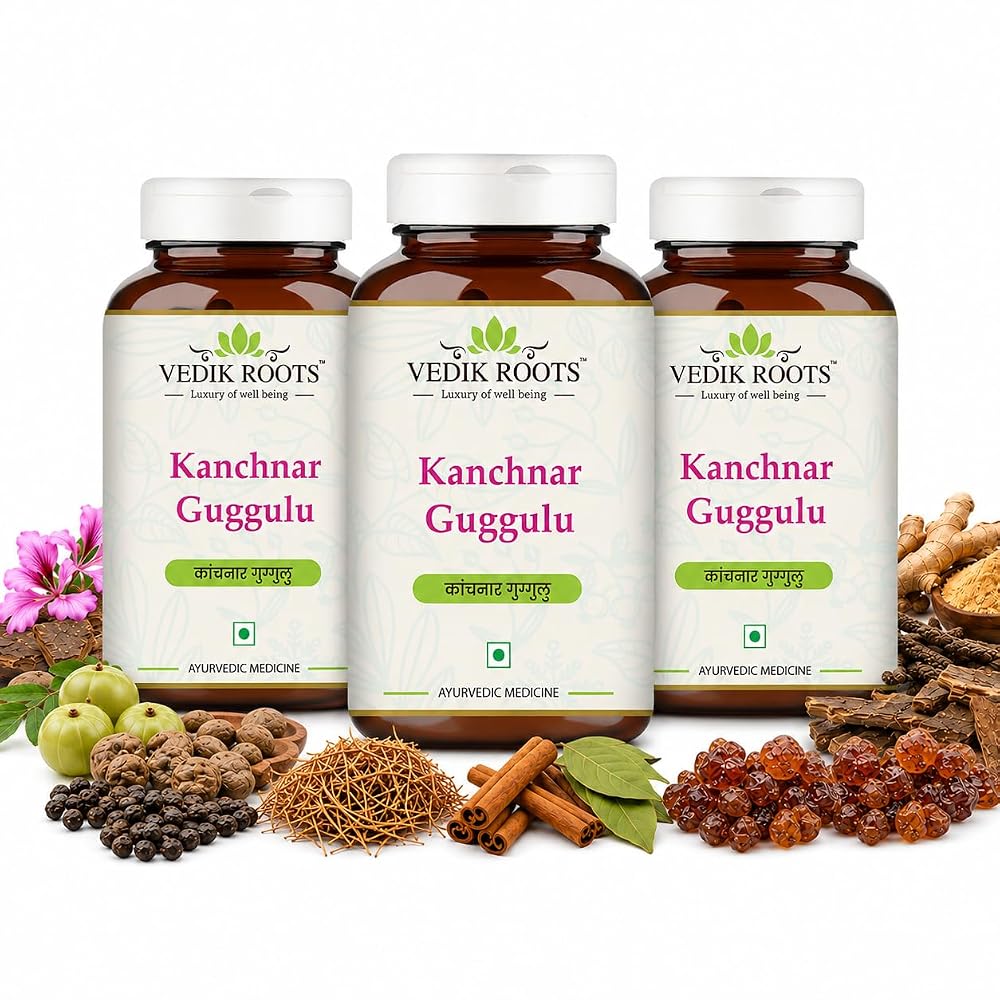 VEDIKROOTS Kanchnar Guggulu - Ayurvedic Supplement for Thyroid