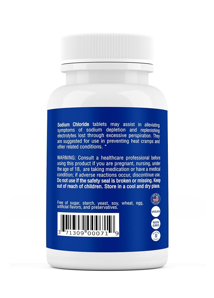 Safrel Sodium Chloride Tablets 1000 mg - 365 Count - image 3