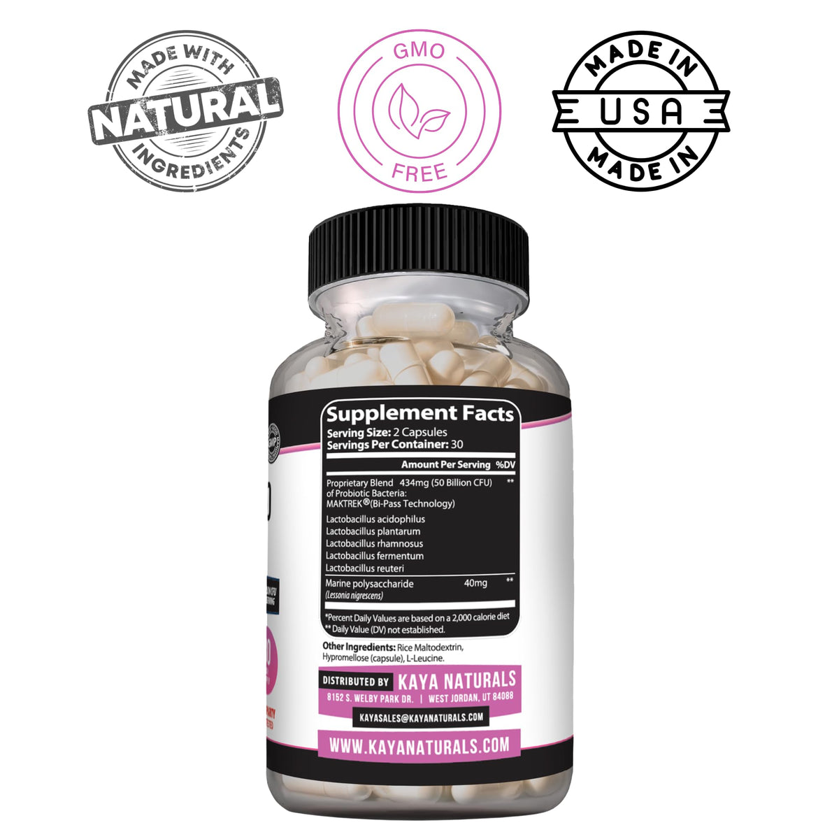 Kaya Naturals Womens Probiotic 50 Billion CFU