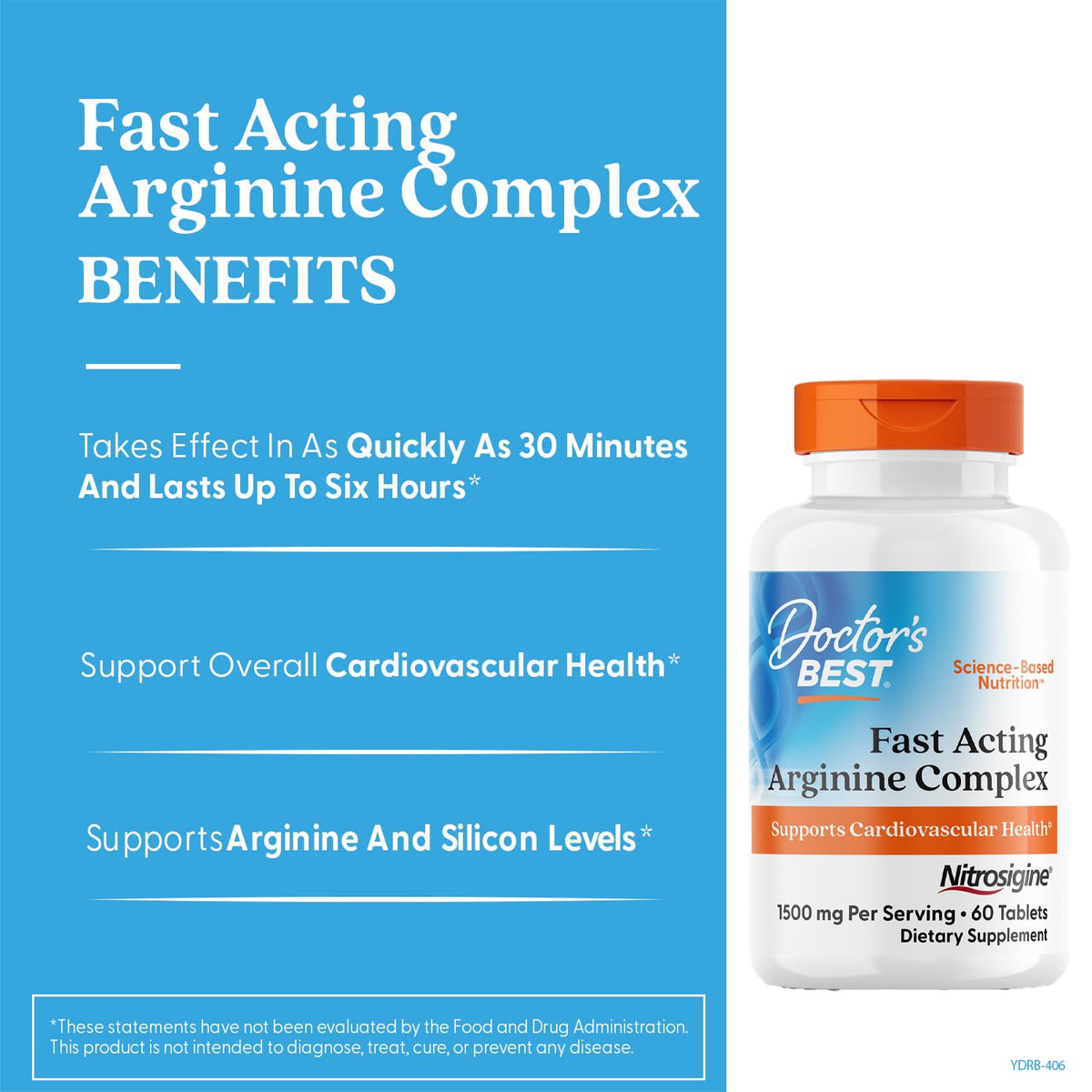 Doctor's Best L-Arginine Complex 1500 mg - 60 Tablets - image 2