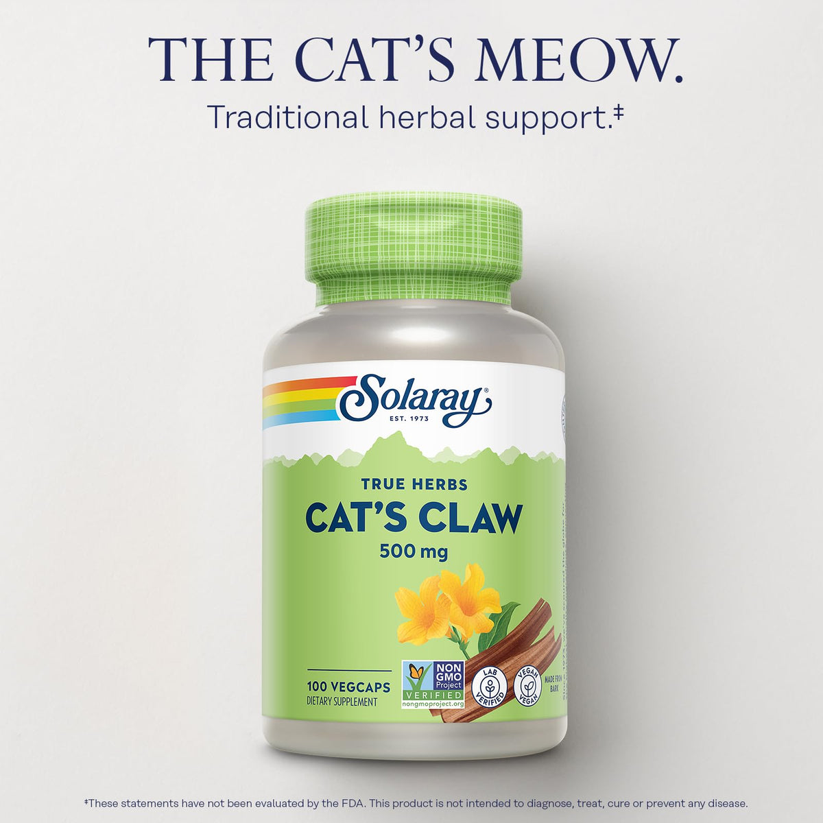SOLARAY Cat's Claw Bark 500mg Immune & Joint Support - 100 Capsules - image 3